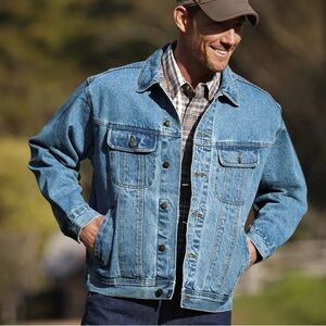 NWT Wrangler Men's Rugged Wear® ‘Vintage Indigo’ Denim Jacket - M